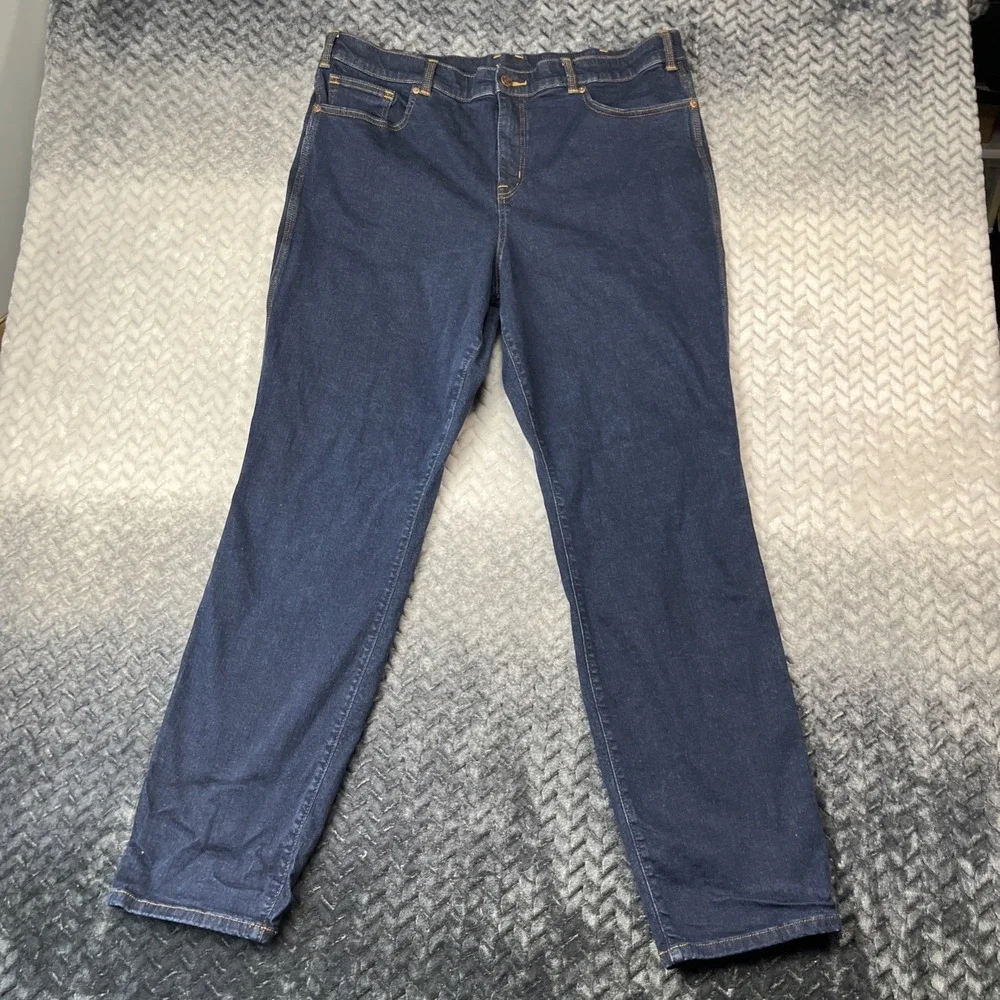 Duluth Trading Co Womens 18W Long 32" Daily Denim Straight Leg Jeans Blue - Picture 1 of 10